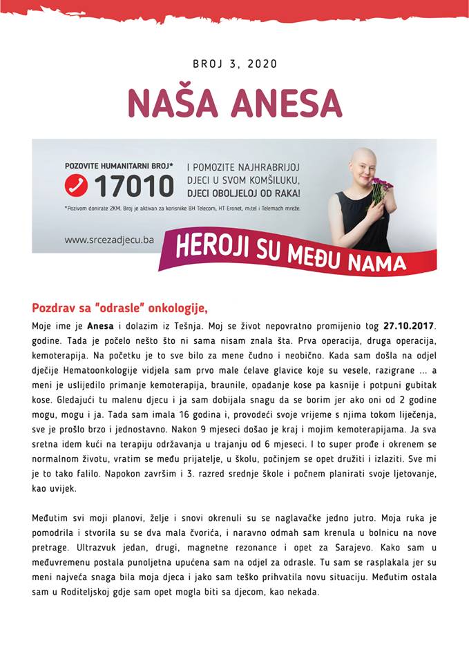 Anesa Rakić iz Tešnja zaštitno lice kampanje ''Heroji su među nama'' Anesa Rakić iz Tešnja zaštitno lice kampanje ''Heroji su među nama''