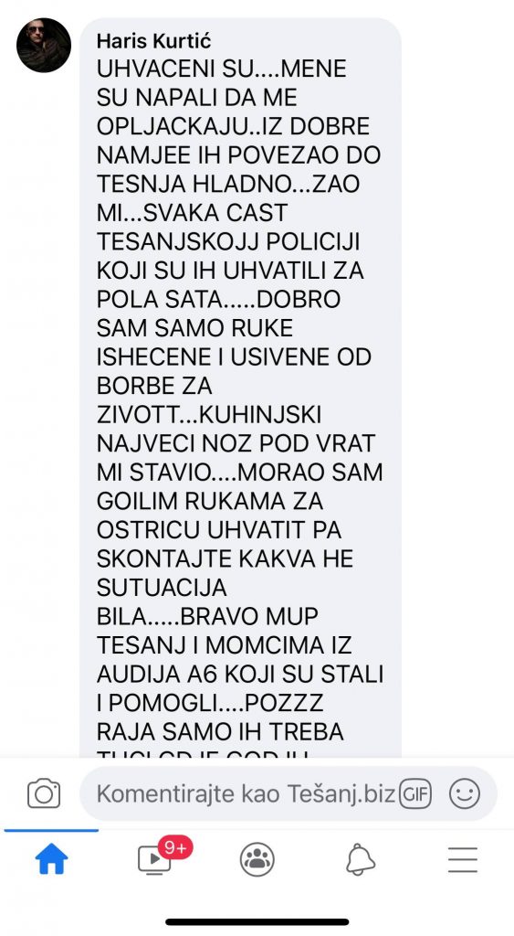 Sinoć su migranti napali Tešnjaka koji je zadobio tjelesne povrede Sinoć su migranti napali Tešnjaka koji je zadobio tjelesne povrede