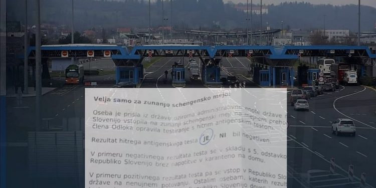 Od danas nova pravila pri ulazu u Republiku Sloveniju