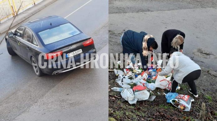 IZ SKUPOCJENOG AUDIJA IZBACILI SMEĆE U BIH: PROLAZNICI IH NATJERALI DA GA POKUPE! (VIDEO)