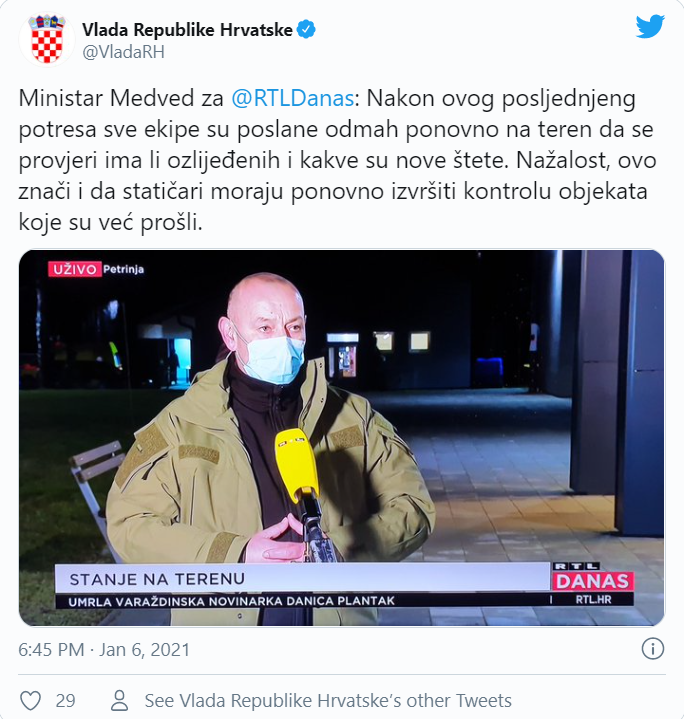 Hrvatska / Stižu nove informacije iz Petrinje nakon potresa - štete ima i večeras