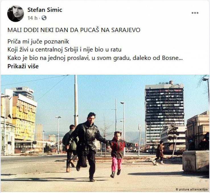 "Mali, dođi neki dan da pucaš na Sarajevo " "Mali, dođi neki dan da pucaš na Sarajevo "