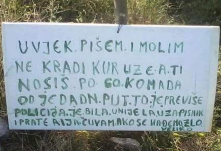 Zadnje upozorenje iz Cazina: Pišem da ne kradeš kukuruze, a ti nosiš po 60 odjedanput…