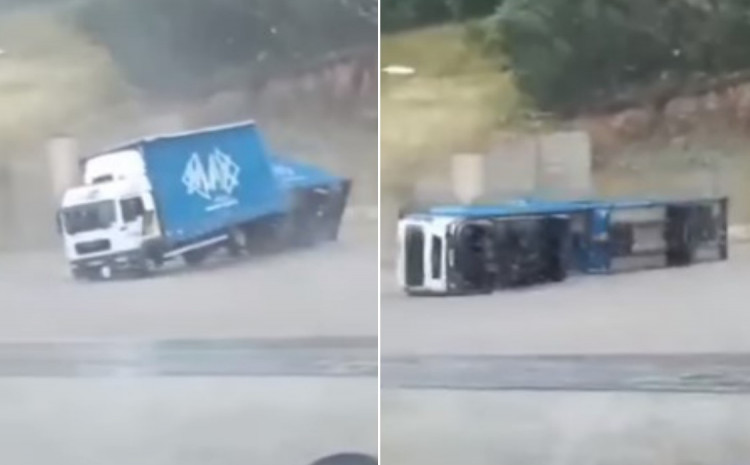 Snažno nevrijeme pogodilo Krajinu, vjetar čupao drveće i prevrnuo kamion Snažno nevrijeme pogodilo Krajinu, vjetar čupao drveće i prevrnuo kamion