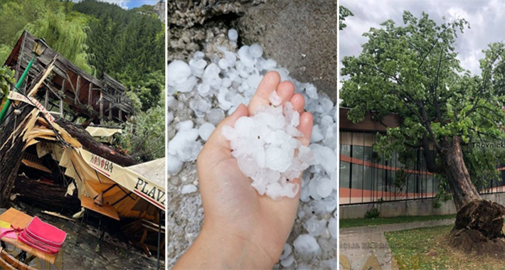 Nevrijeme u BiH: Uništena škola, stabla padala na objekte, otpadala fasada sa zgrada