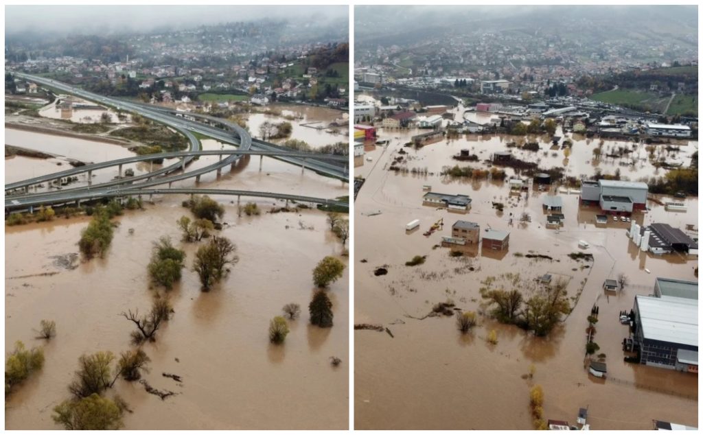 Snimci iz zraka uz rijeku Bosnu najbolje prikazuju razmjere poplava na području Sarajeva