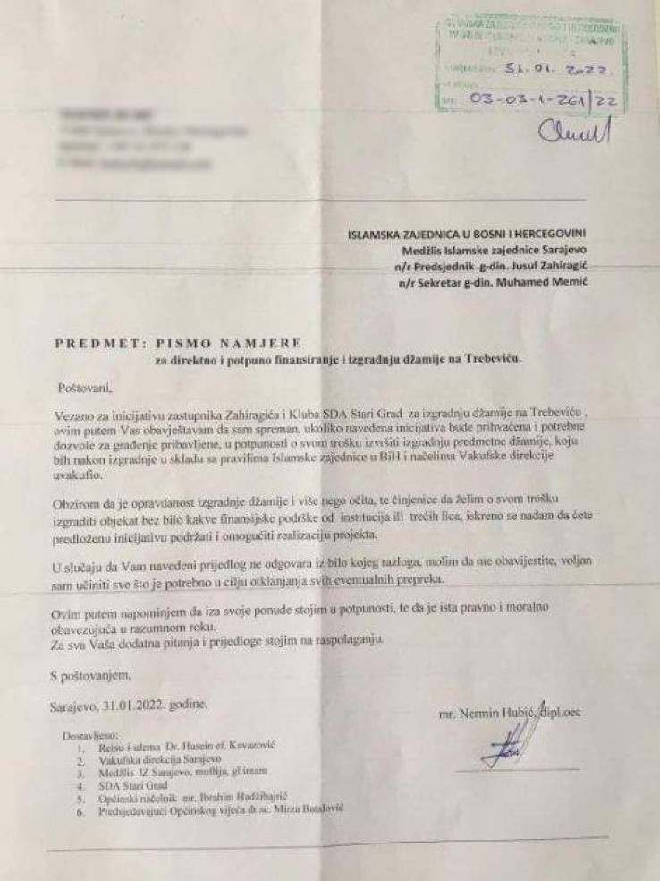 BH. BIZNISMEN PONUDIO FINANSIRANJE I IZGRADNJU DŽAMIJE NA TREBEVICU! BH. BIZNISMEN PONUDIO FINANSIRANJE I IZGRADNJU DŽAMIJE NA TREBEVICU!
