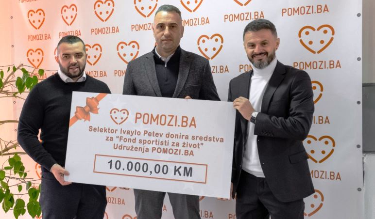 Selektor Petev uplatio 10.000 KM udruženju Pomozi.ba Selektor Petev uplatio 10.000 KM udruženju Pomozi.ba