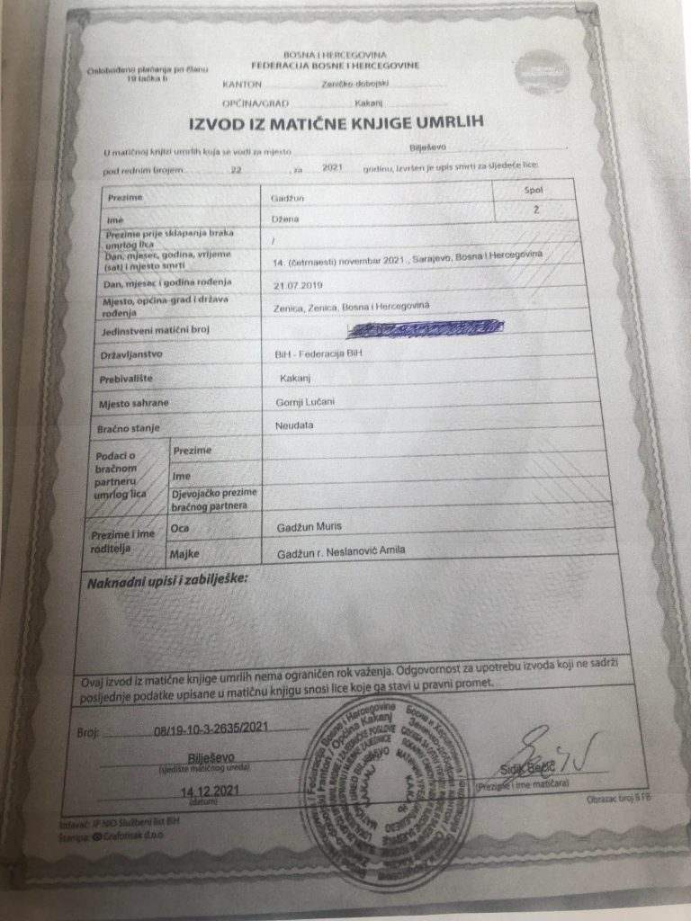 Porodica Gadžun: “Na svu našu bol, traže dokaz da je malena Džena naša djevojčica" Porodica Gadžun: “Na svu našu bol, traže dokaz da je malena Džena naša djevojčica"