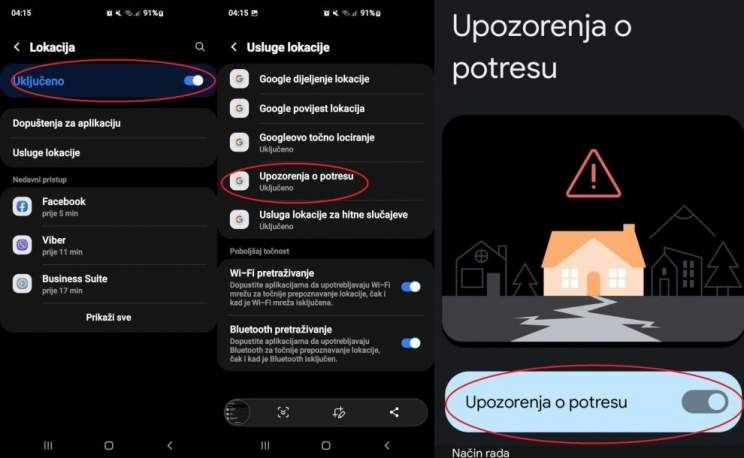 Evo kako na pametnom telefonu uključiti upozorenje na nadolazeće potrese Evo kako na pametnom telefonu uključiti upozorenje na nadolazeće potrese