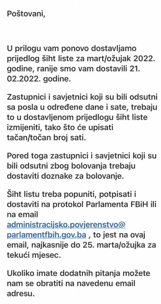 KAKO SU POSLANICI U PARLAMENTU FBIH IZVARALI DRŽAVU S PRIJAVOM LAŽNOG RADA U SARAJEVU