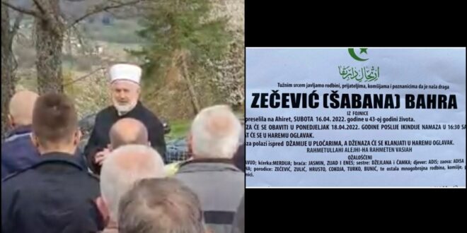 Nakon smrti Bahre Zečević iz Fojnice, iza koje je ostalo dvoje djece: Prevarant joj ranije uzeo 11.000 KM koje je nanijetila za uređenje kuće djeci Nakon smrti Bahre Zečević iz Fojnice, iza koje je ostalo dvoje djece: Prevarant joj ranije uzeo 11.000 KM koje je nanijetila za uređenje kuće djeci