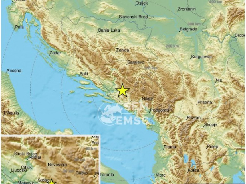 Više od 30 zemljotresa tokom noći u Hercegovini
