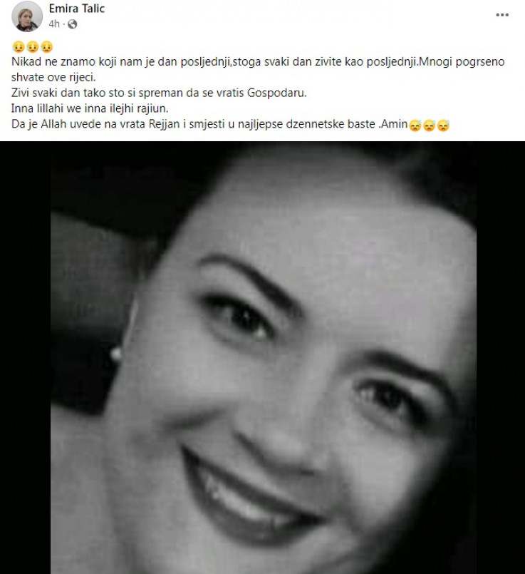 Brojne oproštajne poruke od poginule Elmire Sefo iz Stoca Brojne oproštajne poruke od poginule Elmire Sefo iz Stoca
