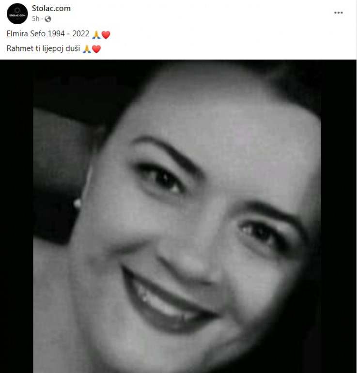 Brojne oproštajne poruke od poginule Elmire Sefo iz Stoca Brojne oproštajne poruke od poginule Elmire Sefo iz Stoca