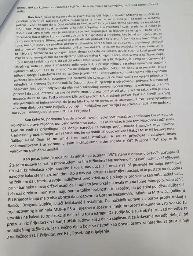 Policajci MUP-a RS-a šokirali pismom o ubistvu Radenka Bašića, pominju i Milana Tegeltiju