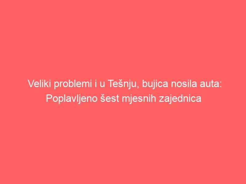 Veliki problemi i u Tešnju, bujica nosila auta: Poplavljeno šest mjesnih zajednica