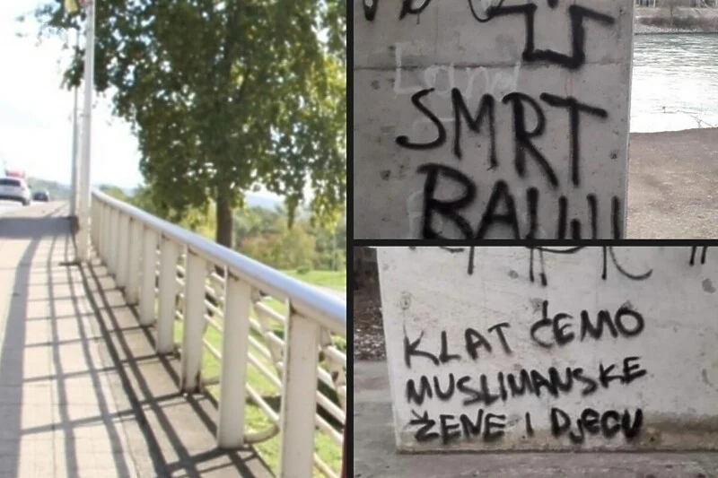 Na mostu Franje Tuđmana u Čapljini se pojavili grafiti s pozivom na ubistva Bošnjaka