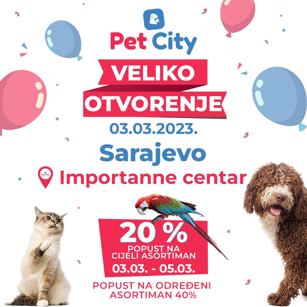 Pet City otvara novu poslovnicu u Importanne centru!