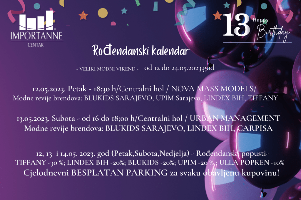 Velika proslava 13. rođendana Importanne centra Velika proslava 13. rođendana Importanne centra