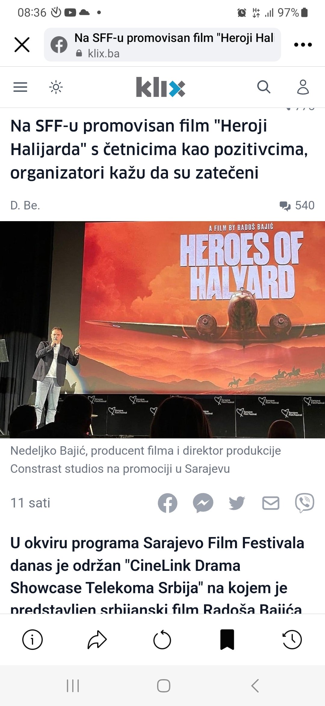 Na SFF-u promovisan film "Heroji Halijarda" s četnicima kao pozitivcima, organizatori kažu da su zatečeni