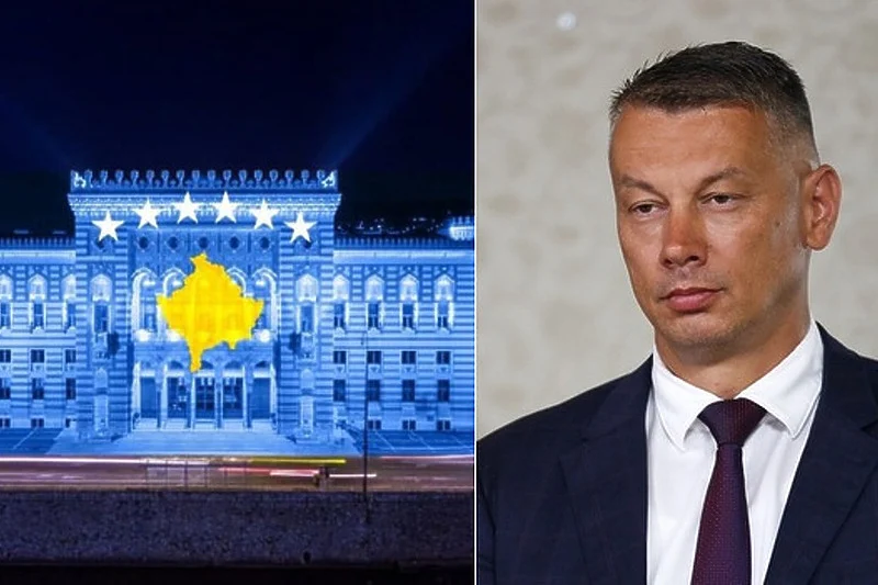 Nešić podijelio lažnu sliku Vijećnice u bojama Kosova, pa zaprijetio gradonačelnici Karić