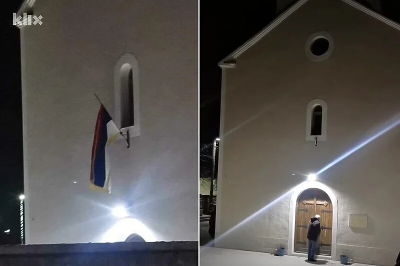 Drama u Konjicu: Na pravoslavnoj crkvi istakli trobojku RS-a, građani izvršili pritisak da se skine