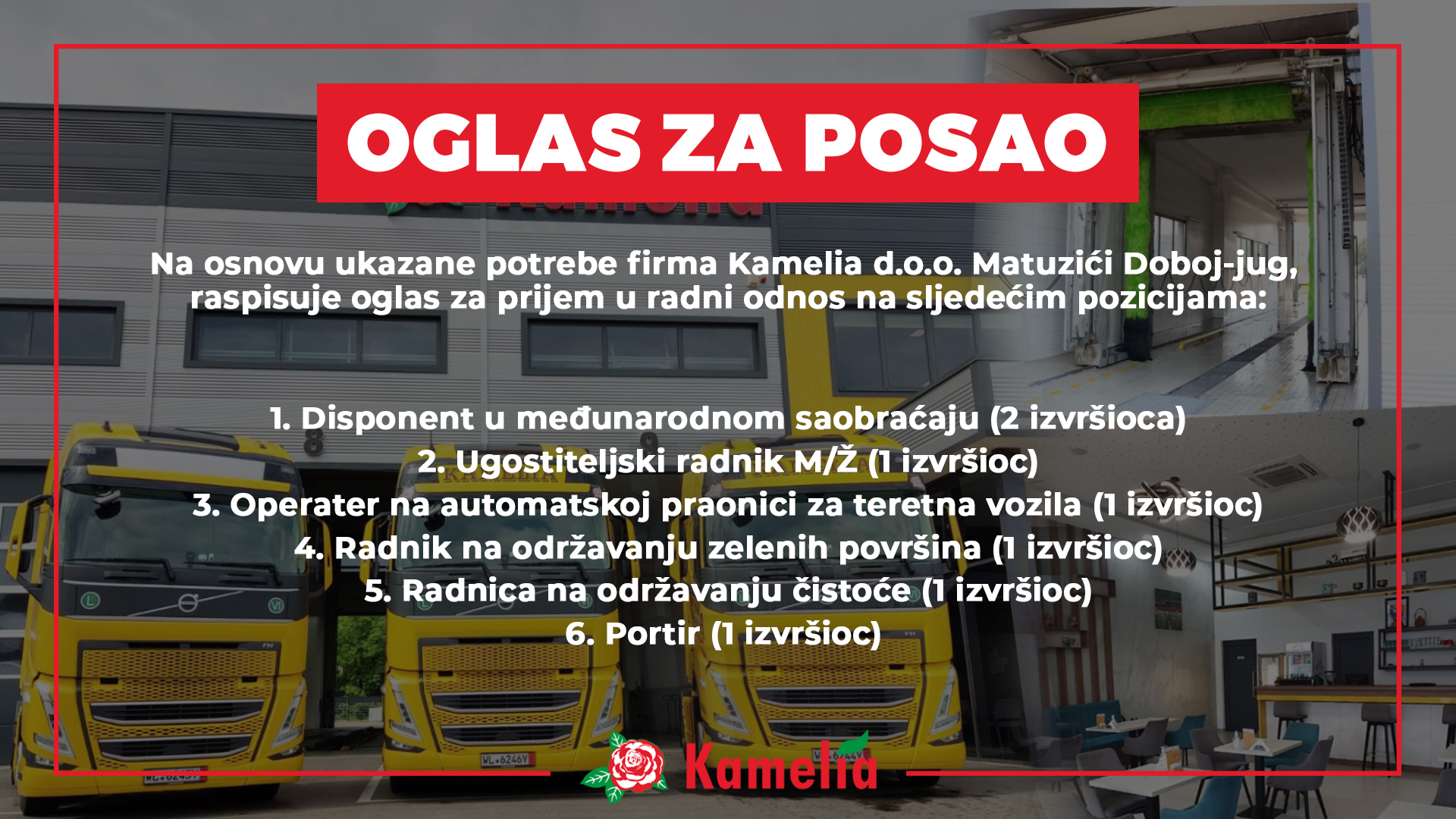 Kamelia d.o.o. Matuzići Doboj Jug: Potrebno više radnika