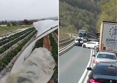 Jak vjetar "protutnjao" kroz plastenike, prevrnuo i prikolicu kamiona, a najgore u BiH tek slijedi Jak vjetar "protutnjao" kroz plastenike, prevrnuo i prikolicu kamiona, a najgore u BiH tek slijedi