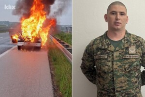 Vojnik Oružanih snaga BiH pružio pomoć porodici čiji se automobil zapalio na autoputu kod Prnjavora