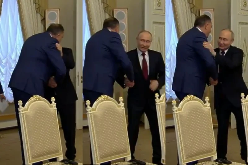 Putin "isfurao" Dodika: Umjesto drugog poljupca, predsjednik RS-a poljubio "zrak"