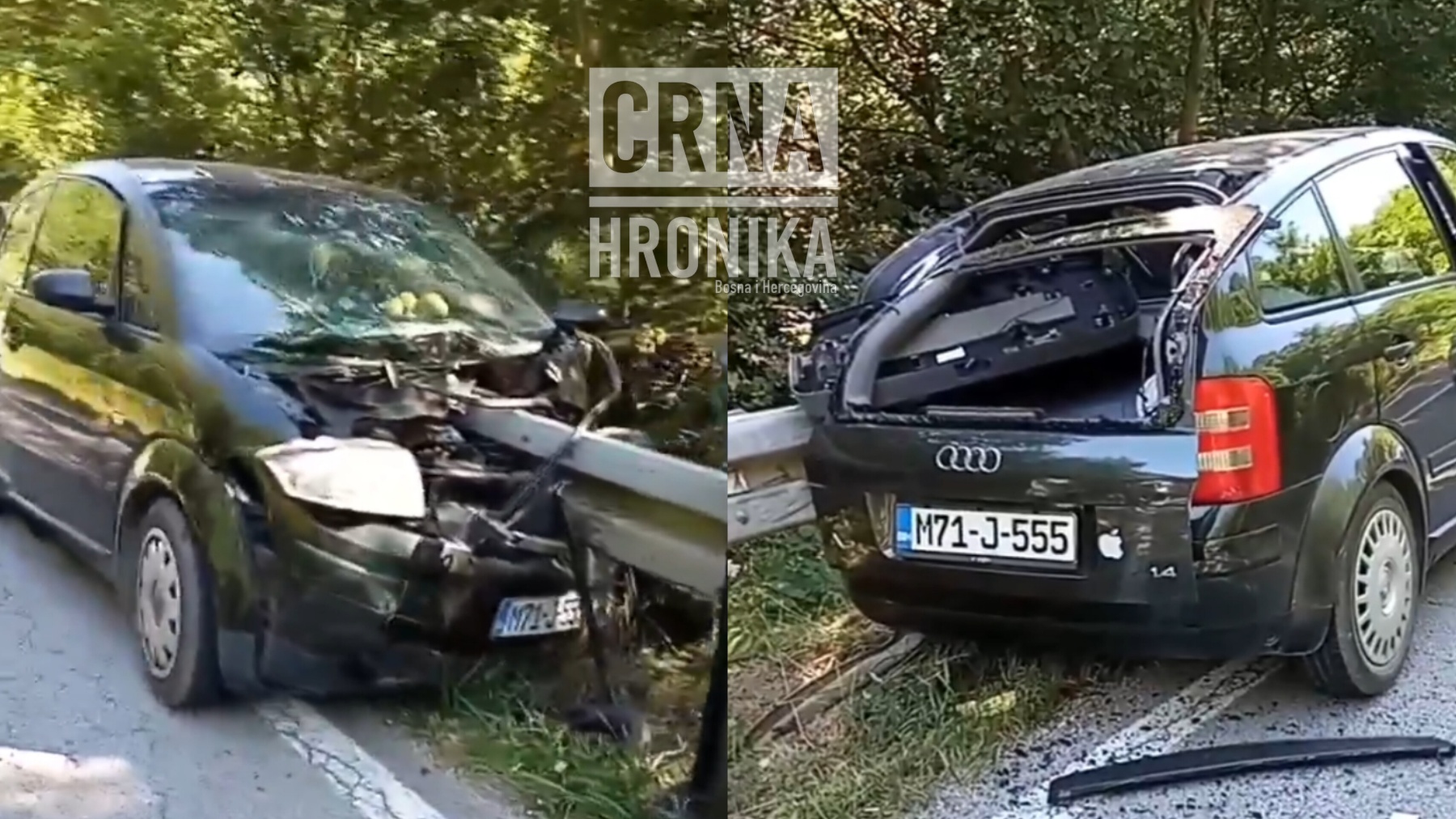 Teška nesreća na M18: Bankina prošla kroz automobil