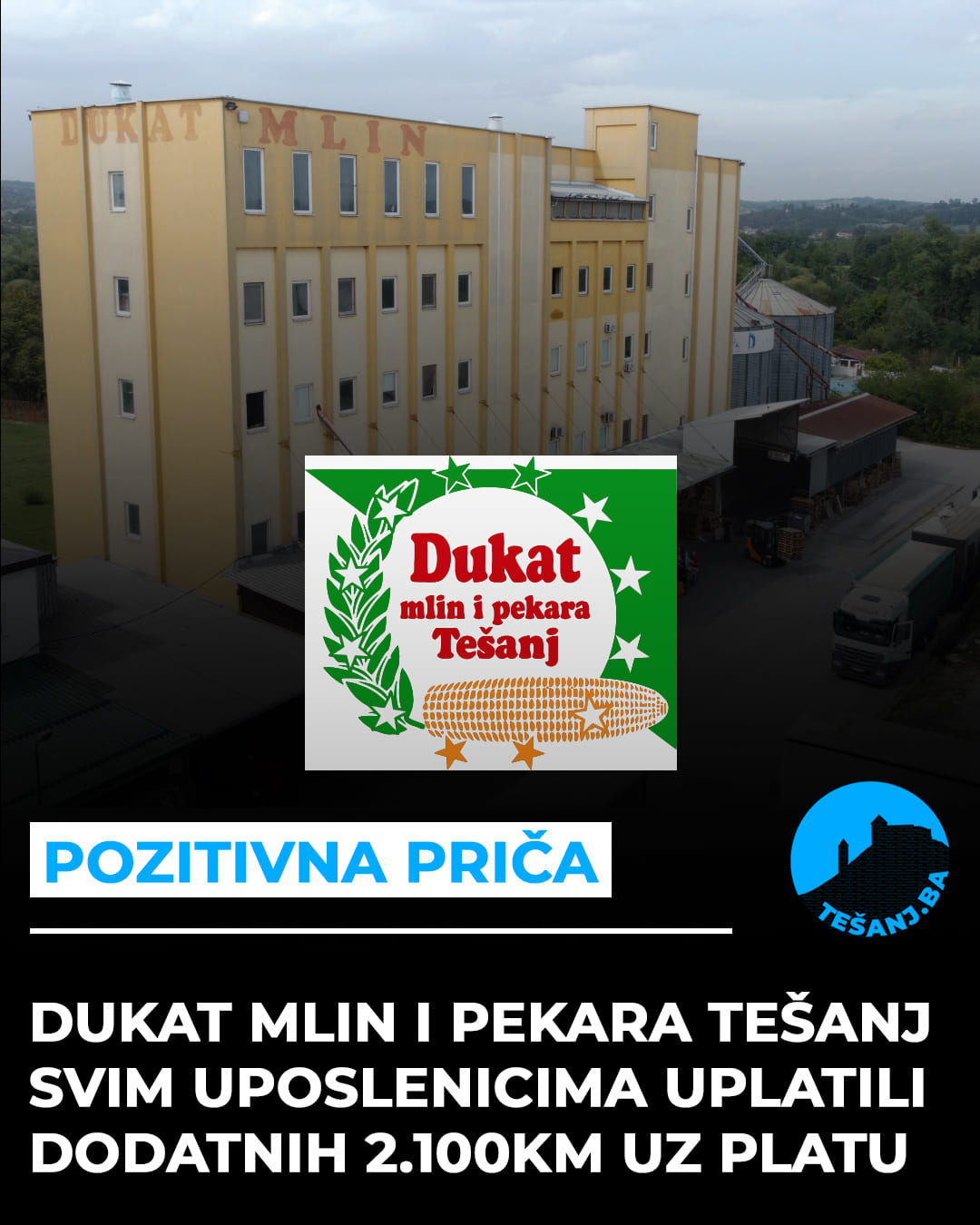 Na račune zaposlenih Dukat mlin i pekara Jelah-Tešanj uplaćeno po 2.100KM